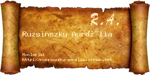 Ruzsinszky Aurélia névjegykártya